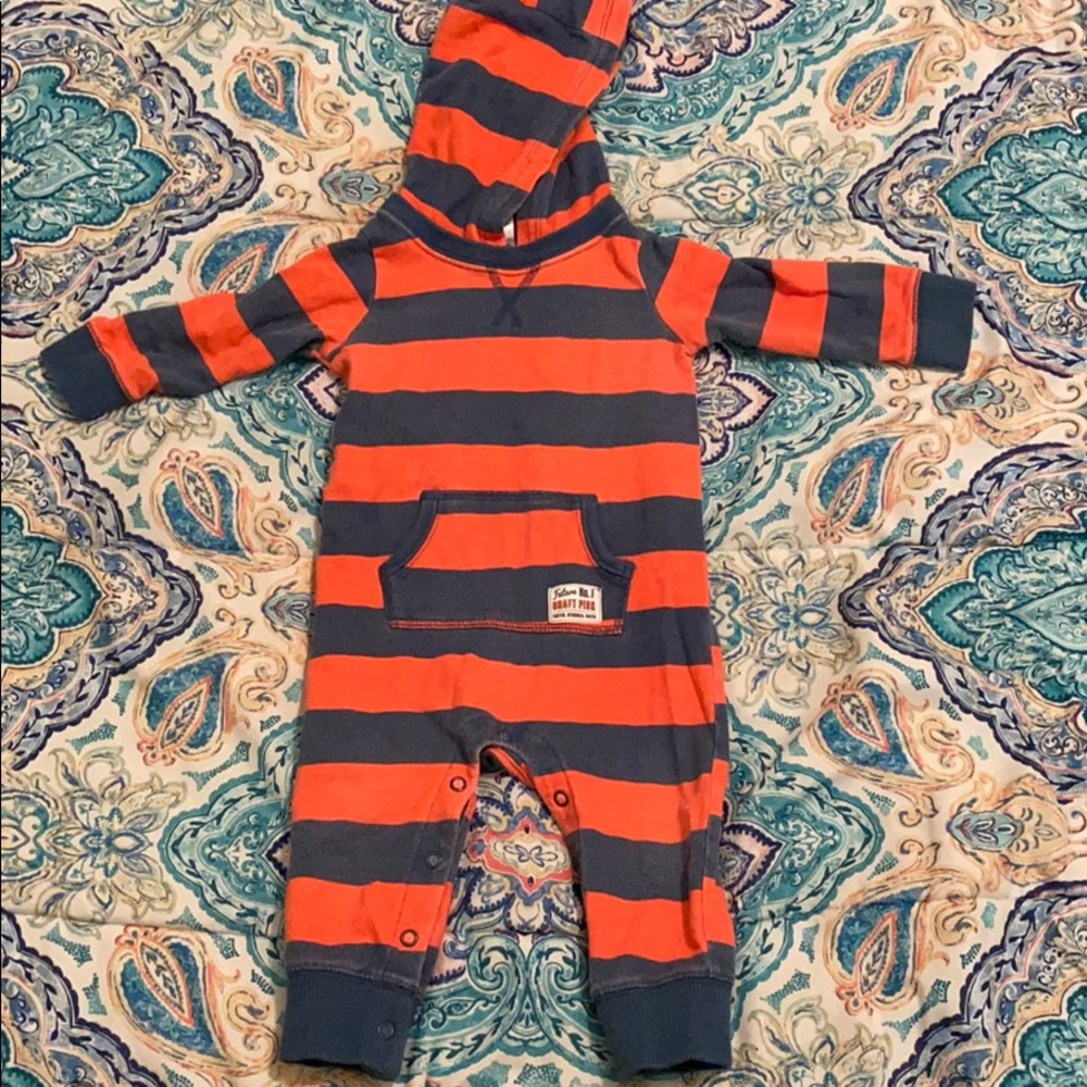 Long Sleeve hoodie one piece with button bottoms